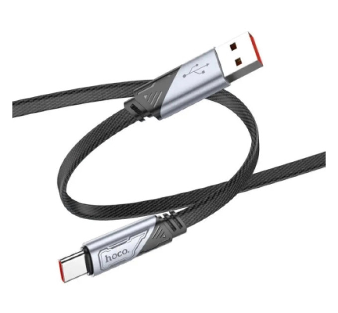 HOCO Дата кабель USB 2.0 AM to USB-C 1.2m 5A nylon black HOCO (6942007605007)