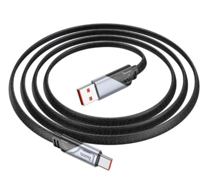 HOCO Дата кабель USB 2.0 AM to USB-C 1.2m 5A nylon black HOCO (6942007605007)