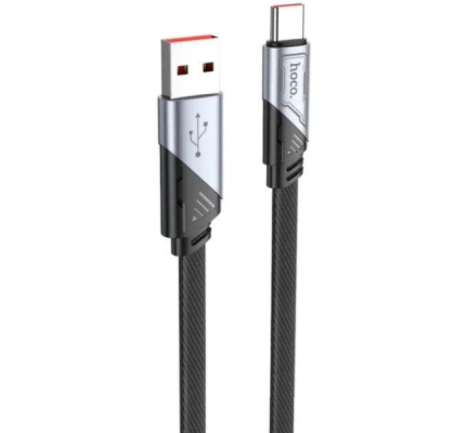 HOCO Дата кабель USB 2.0 AM to USB-C 1.2m 5A nylon black HOCO (6942007605007)