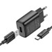 HOCO Зарядний пристрій HOCO C134A USB + cable USB to USB-C 2.4A black (6942007621359)