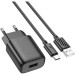 HOCO Зарядний пристрій HOCO C134A USB + cable USB to USB-C 2.4A black (6942007621359)