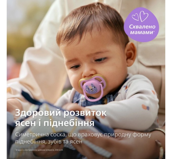 Пустушка Philips AVENT Ultra Air, 6-18 міс., салатово-рожева (SCF087/13)