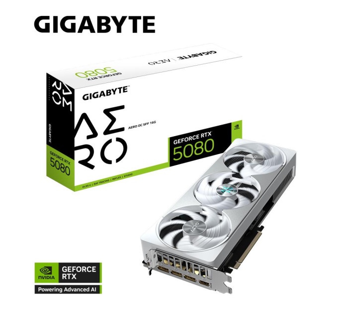 GIGABYTE Відеокарта PCIE16 RTX5080 16GB GDDR7 GV-N5080AERO OC-16GD GIGABYTE