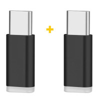 Перехідник Micro 5P F to USB-C M 2PCS black XoKo (XK-AC010-BK2)