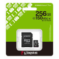 Kingston Карта пам`яті MicroSDXC 256GB UHS-I Class 10 Kingston Canvas Select Plus R150MB/s + SD-адаптер (SDCS3/256GB)
