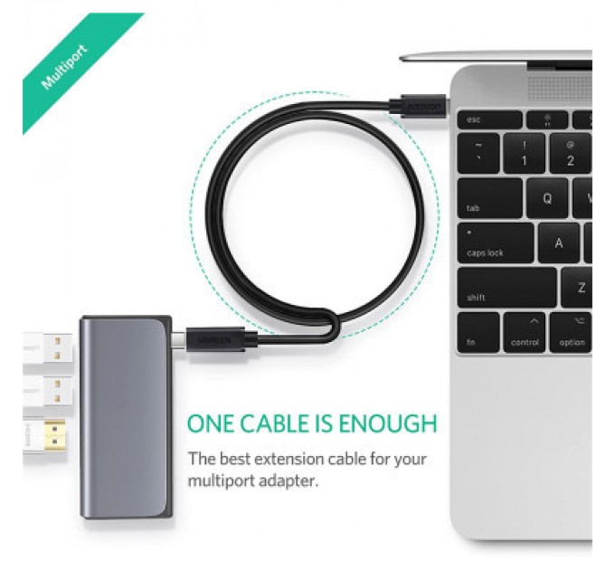 Дата кабель USB-C to USB-C 1.0m USB 3.1Gen2 100W US353 Black Ugreen (10387)