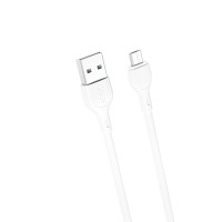 Дата кабель USB 2.0 AM to Micro 5P 1.0m 2.1A white XO (NB200-M-WH)
