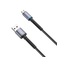 Дата кабель USB 2.0 AM to Micro 5P 1.0m 2.4A black XO (NB215-M-BK)