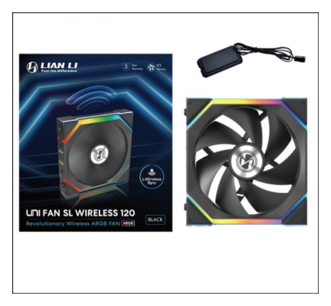Кулер до корпусу Lian Li Uni Fan SL WIRELESS 120-1, Black (G99.12SL1W1B.00)