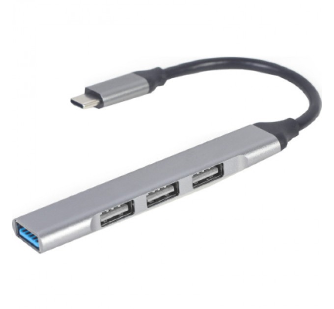 Gembird Концентратор Gembird USB-C 4 ports (1xUSB3.1+3xUSB2.0) metal silver (UHB-CM-U3P1U2P3-02)