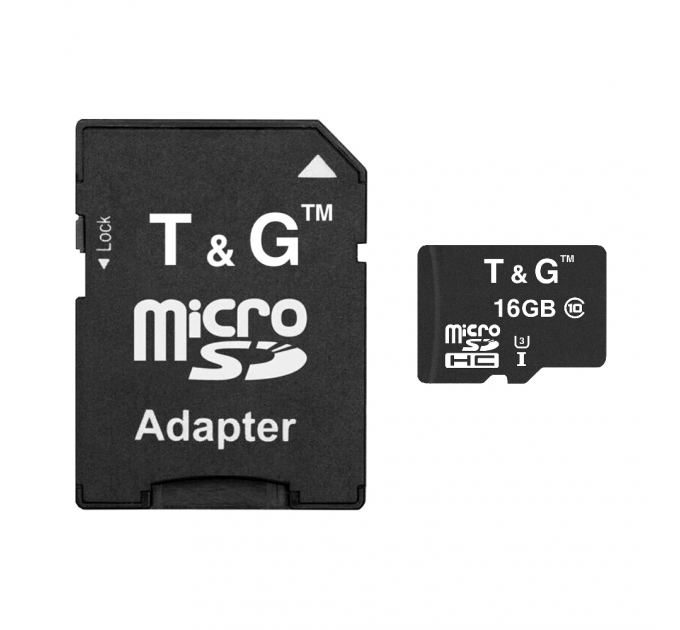 Карта пам`ятi MicroSDHC 16GB UHS-I U3 Class 10 T&G + SD-adapter (TG-16GBSD10U3-01)