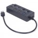 Gembird Концентратор Gembird 4 ports (1xUSB3.1+3xUSB2.0) switch black (UHB-U3P1U2P3P-01)