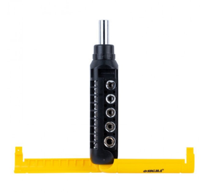 Набір викруток Sigma з реверсом + насадки торцеві та біти 1/4" 13шт CrV (4001931)