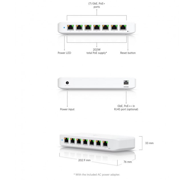 Мережевий комутатор Ethernet USW-ULTRA-210W UBIQUITI