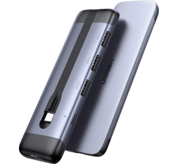 Ugreen Концентратор Ugreen USB3.0 Type-C to HDMI/USB 3.0x3/HDMI/Type-c PD CM285 (70408)