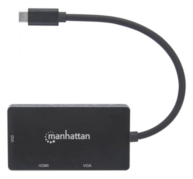 Intracom Концентратор Intracom USB3.1 Type-C to HDMI/DVI-I/VGA Black Manhattan (152983)