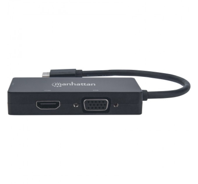Intracom Концентратор Intracom USB3.1 Type-C to HDMI/DVI-I/VGA Black Manhattan (152983)