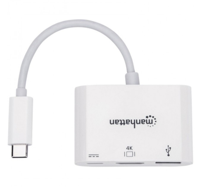 Intracom Концентратор Intracom USB3.1 Type-C to HDMI/USB 3.0/PD 60W 4-in-1 White Manhattan (152945)