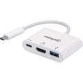Intracom Концентратор Intracom USB3.1 Type-C to HDMI/USB 3.0/PD 60W 4-in-1 White Manhattan (152945)