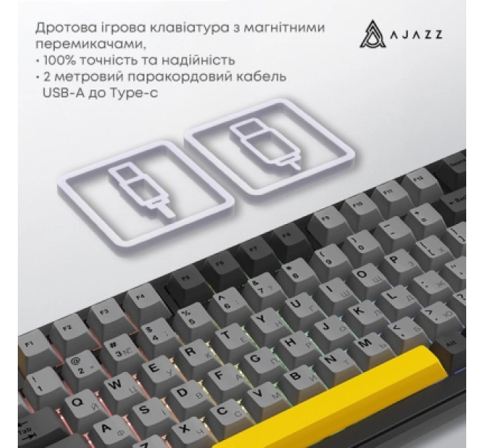 Ajazz Клавіатура Ajazz AK820 MAX Magnetic Switch RGB USB Black (AK820MAX-WM-BGY)