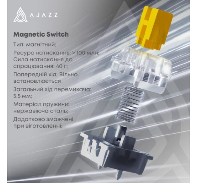 Ajazz Клавіатура Ajazz AK820 MAX Magnetic Switch RGB USB Black (AK820MAX-WM-BGY)
