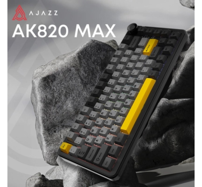 Ajazz Клавіатура Ajazz AK820 MAX PLUS Daydream Switch RGB Wireless/Bluetooth/USB Black (AK820MAX-DD-BGY)