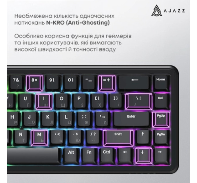 Ajazz Клавіатура Ajazz AK680 MAX Magnetic Switch RGB USB Black (AK680-WM-B-A)