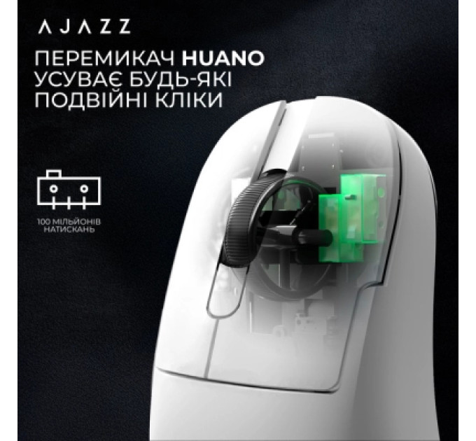 Ajazz Мишка Ajazz AJ179PRO Wireless/Bluetooth/USB Charging Dock White (AJ179-PRO-W)