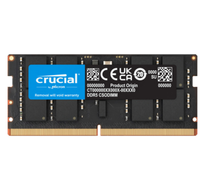 Micron Модуль пам'яті для ноутбука SoDIMM DDR5 16GB 6400 MHz Micron (CT16G64C52CS5)