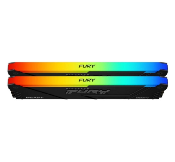 Kingston Fury (ex.HyperX) Модуль пам'яті для комп'ютера DDR4 32GB (2x16GB) 3200 MHz Beast RGB Black Kingston Fury (ex.HyperX) (KF432C16BB12AK2/32WP)