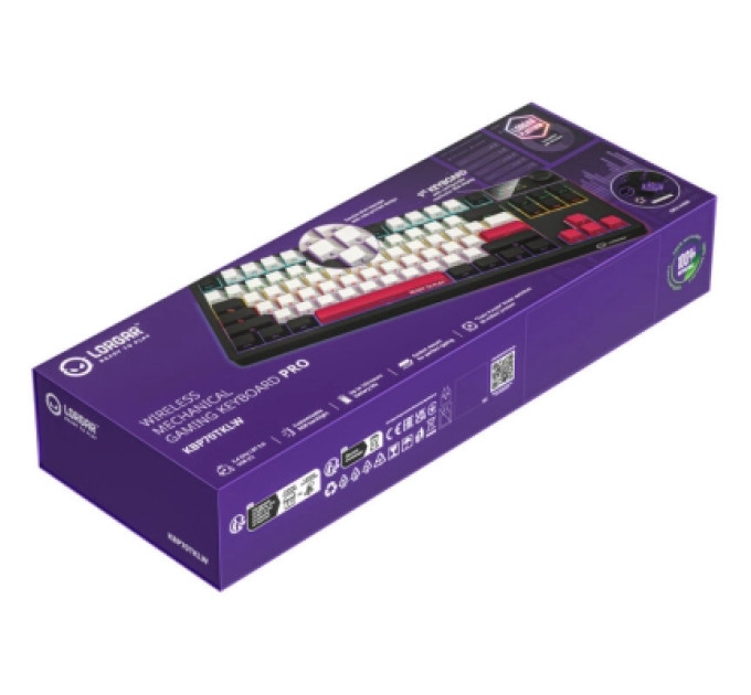 Lorgar Клавіатура Lorgar KBP70TKLW Wireless TKL Mechanical Pro UA Black/Red (LRG-KBP70TKLW-BK-US)