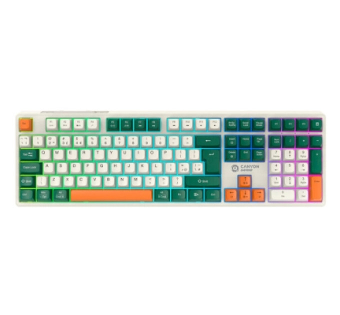 Canyon Клавіатура Canyon Shadder GKW-11 RGB Silent Wireless/Bluetooth/USB UA White (CND-SKBW11)