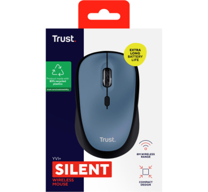Trust Мишка Trust Yvi+ Silent Wireless/Bluetooth Dark Blue (25514)