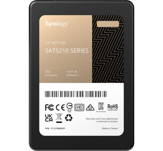 Synology Твердотільний запам’ятовувальний пристрій накопичувач (SSD) SATA2.5" 7TB 6GB/S SAT5210-7000G SYNOLOGY