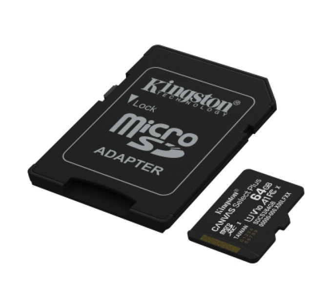 Kingston Карта пам'яті Kingston 64GB microSDXC class 10 UHS-I V10 A1 Canvas Select Plus (SDCS3/64GB)