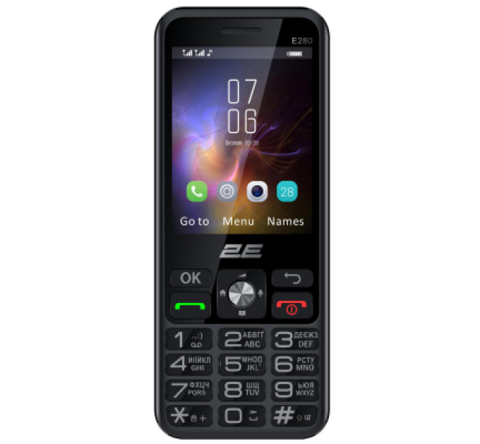 2E Мобільний телефон 2E E280 2025 Black (694743656220)