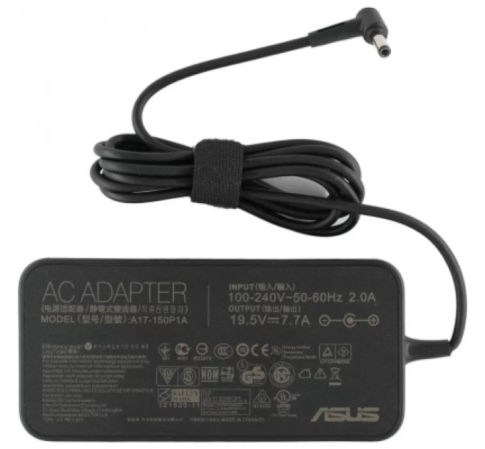 ASUS Блок живлення до ноутбуку ASUS 150W 19.5V, 7.7A, 6.0/3.7 (pin inside) Slim-корпус (A17-150P1A / A40367)