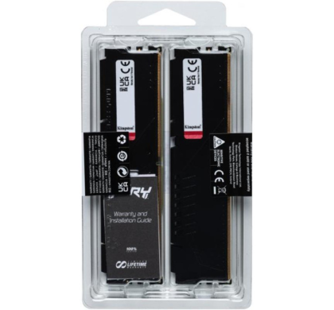 Kingston Fury (ex.HyperX) Модуль пам'яті для комп'ютера DDR5 64GB (2x32GB) 5600 MHz Fury Beast Black Kingston Fury (ex.HyperX) (KF556C36BBE2K2-64)