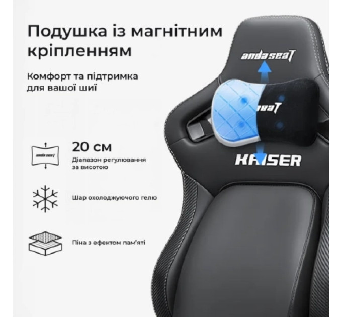 AndaSeat Крісло ігрове AndaSeat Kaiser 4 V2 Fabric Size XL Ash Grey (AD12YDDC-XLL-20-G-CF-03)