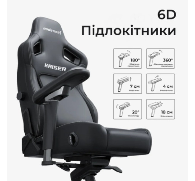 AndaSeat Крісло ігрове AndaSeat Kaiser 4 V2 Fabric Size XL Ash Grey (AD12YDDC-XLL-20-G-CF-03)