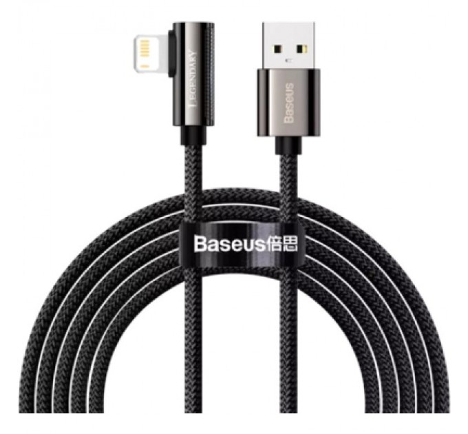 Дата кабель USB 2.0 AM to Lightning 2.0m CALCS 2.4A 90 Legend Series Elbow Black Baseus (CALCS-A01)