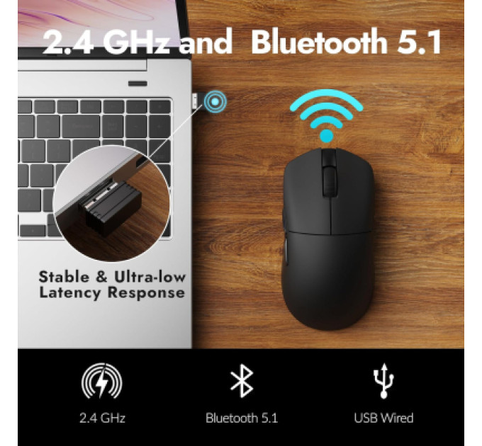Lemokey Мишка Lemokey G1 USB-A/USB-C/Wireless 8K Black (G1-A1)