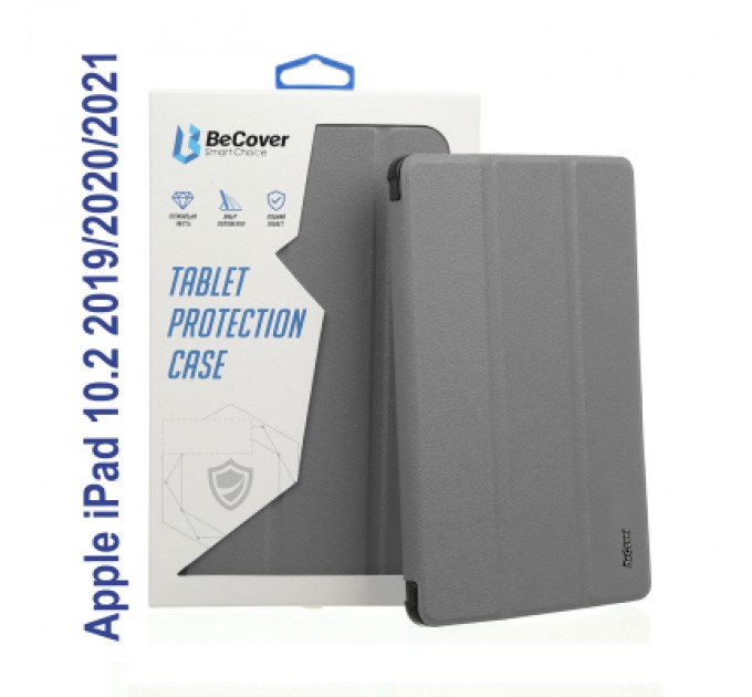 BeCover Чохол до планшета BeCover Tri Fold Soft TPU mount Apple Pencil Apple iPad 10.2 2019/2020/2021 Gray (706744)