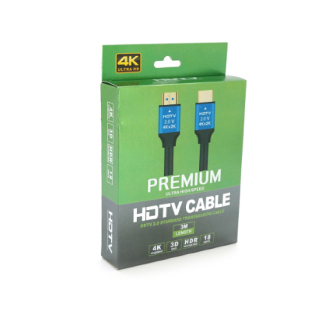 Merlion Кабель мультимедійний HDMI M to HDMI M 3.0m V2.0 4Kx2K black Merlion (YT-HDMI(M)/(M)4KV2.0-3.0m/19118)