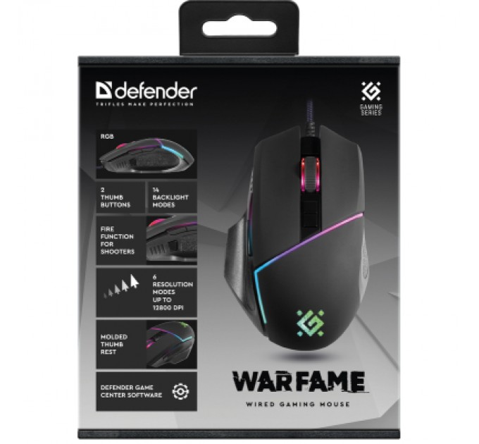 Defender Мишка Defender Warfame GM-880L USB Black (52880)