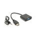 Voltronic Перехідник HDMI M to VGA F + Audio 0.1m 4K/2K black Voltronic (YT-C-HDMI(M)/VGA(F)+AUX-B)