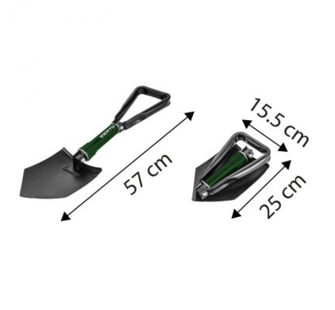 Тактична лопата Verto складана, 58см, 0.96кг (15G075)