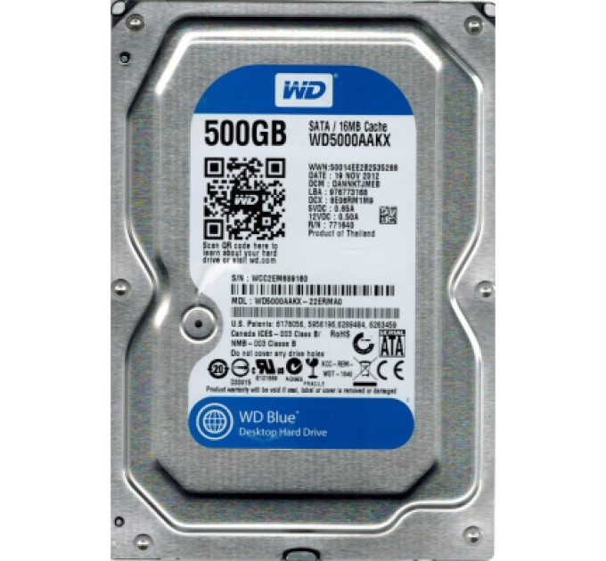 WD Жорсткий диск 3.5"  500Gb WD (WD5000AAKX)