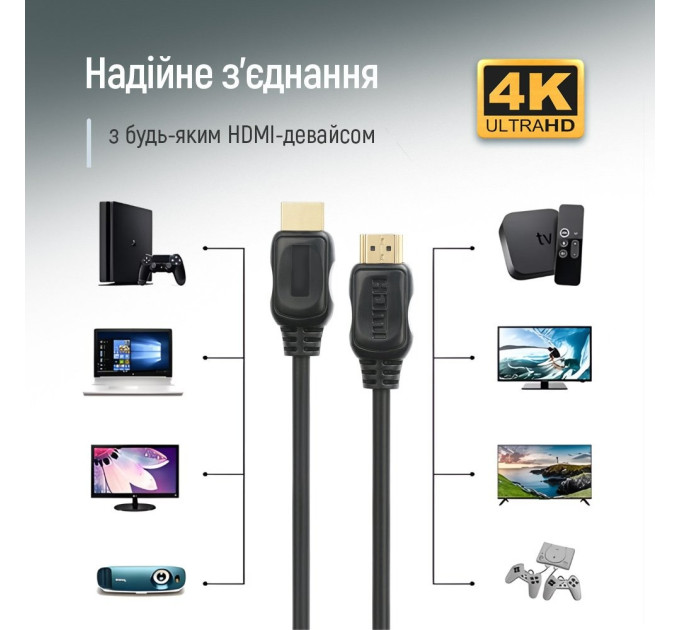 ColorWay Кабель ColorWay HDMI - HDMI V 2.0 (M/M), 4K/60 Гц, 1.5 м, Black (CW-CBHD078-BK)