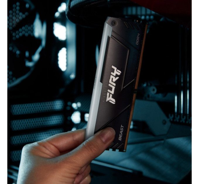 Kingston Fury (ex.HyperX) Модуль пам'яті для комп'ютера DDR4 8GB 3200 MHz Beast RGB Kingston Fury (ex.HyperX) (KF432C16BB2A/8WP)